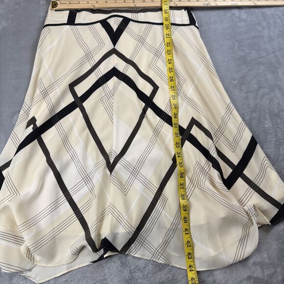 Banana Republic Women's Size 8 Cream Black Plaid Midi Dress Strappy V-Neck - Picture 3 of 7